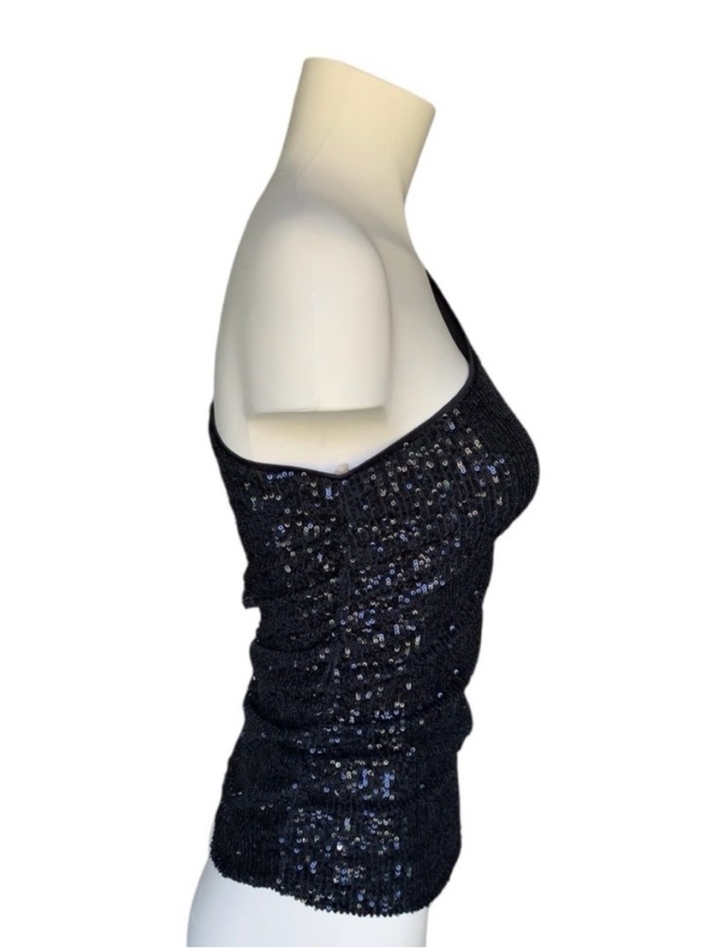 Black One-Shoulder Sequin Top - Picture 3 of 12